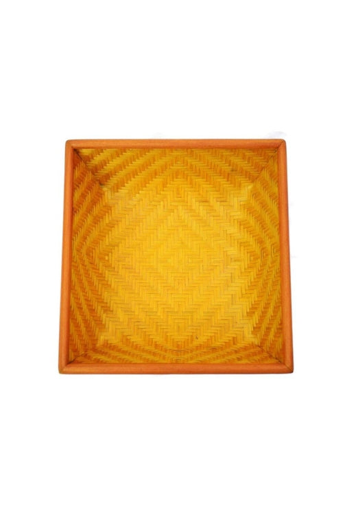 Kadam Haat Handmade Bamboo Fruit Basket – Medium (Yellow)