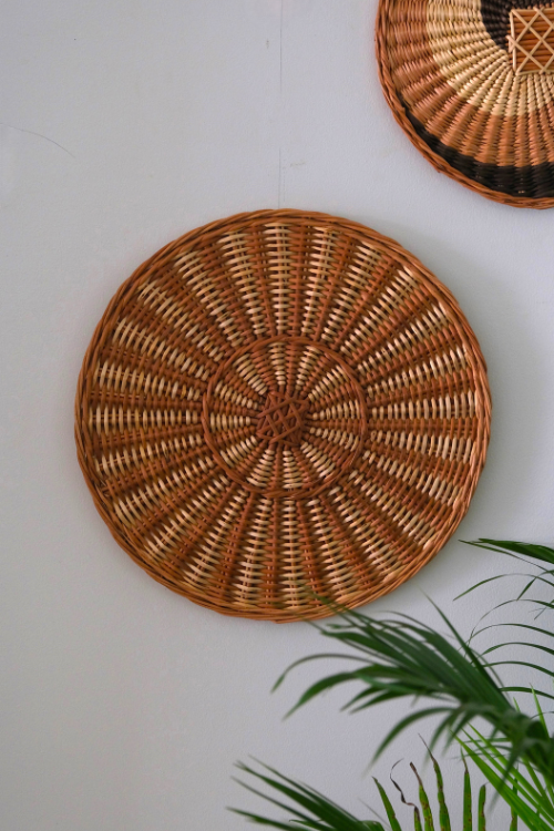 Kadam Haat Handmade Wicker Wall Plate Set of 2 (18" + 15")