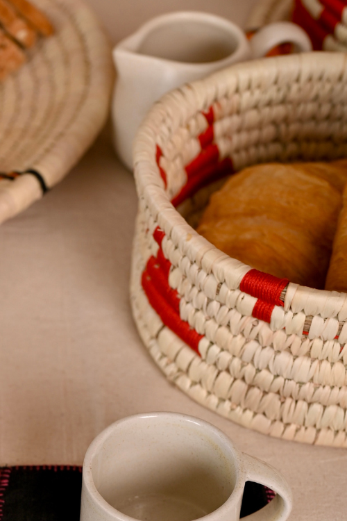 Kraftribe Grass Chapati Box/Storage Box(Red)