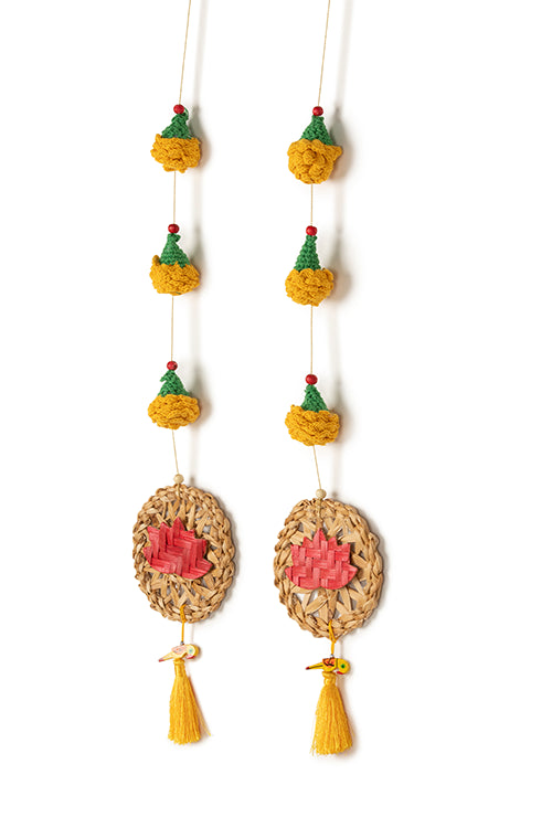 Greenkraft Marigold Lotus Handcrafted Banana Hanging - Set Of 2