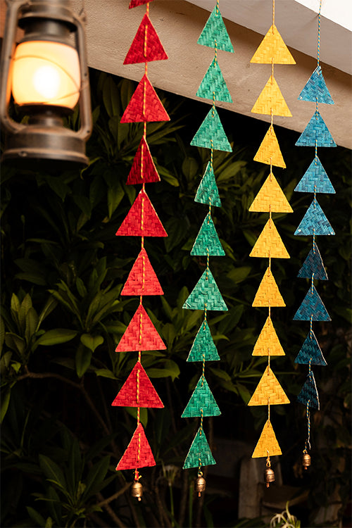 Greenkraft Rangeela Handcrafted Bamboo Hanging - Set Of 2