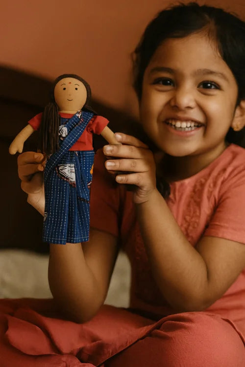 The Good Doll Nilah'S Amma 12 Inch Girl Doll Blue Saree