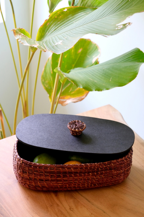 Kadam Haat Handmade Sikki Bread Box With Lid