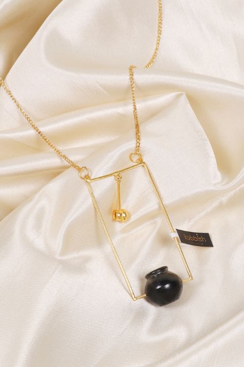 Kabbish'S Pyau Pendent Black Pottery, Terracotta