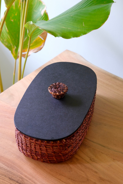 Kadam Haat Handmade Sikki Bread Box With Lid