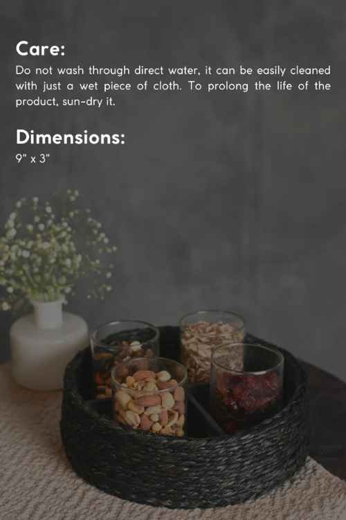 Kadam Haat Handmade Sabai Grass Jewellery Box - Black