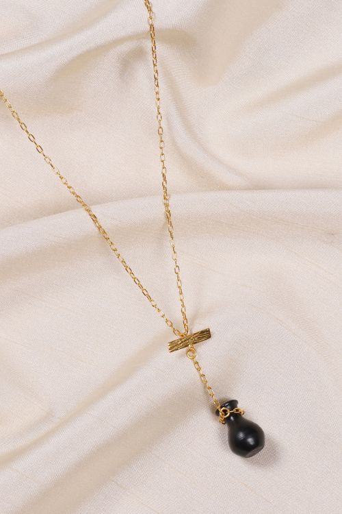 Kabbish'S Hanging Surahi Pendent Of  Black Pottery