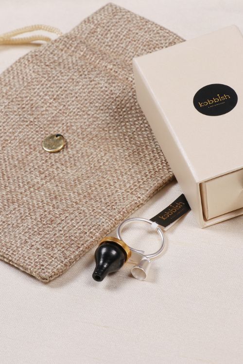 'Kabbish 'Surahi-Pyau Ring' Black Pottery