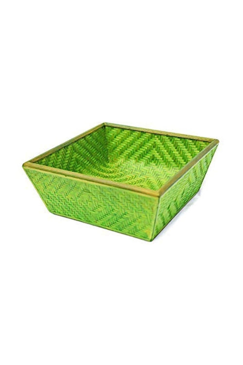 Kadam Haat Handmade Bamboo Fruit Basket – Medium (Green)