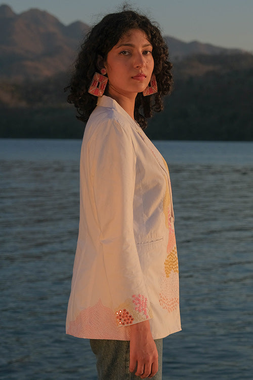 Okhai 'Colour Splash' Pure Core Hand Embroidered Blazer