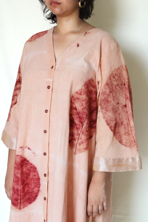Bageeya “Mrigank ” Natural Dyed Handcrafted Organic Cotton Button Down Dress