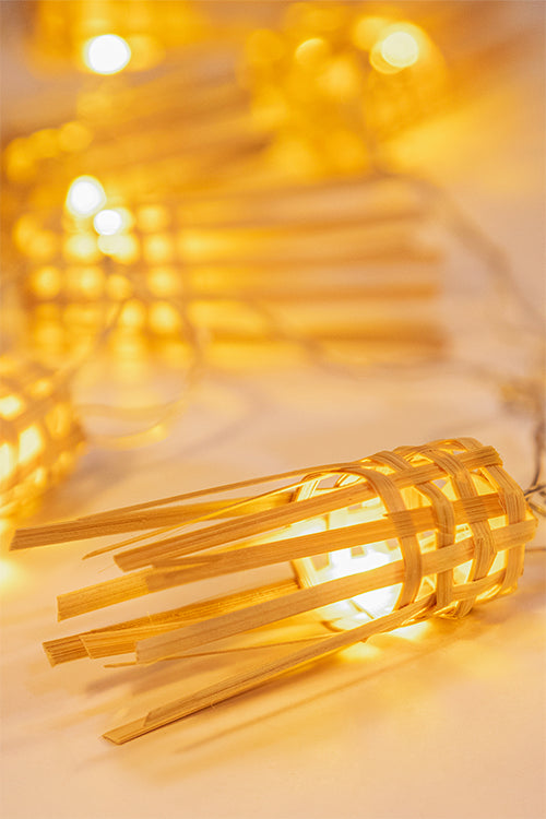 Greenkraft Frill Handcrafted bamboo Natural String Light