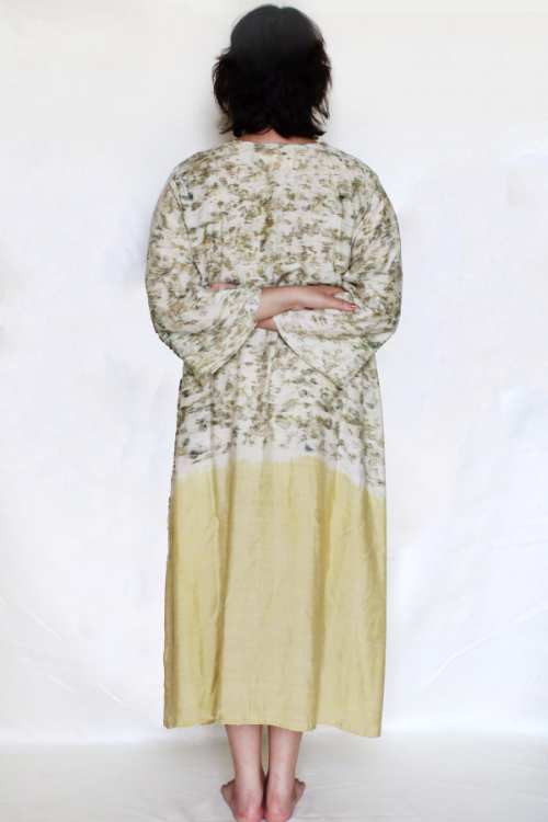 Bageeya “Mogra Sundri ” Natural Dyed Handcrafted Tussar Cotton Button Down Dress