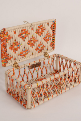 Sirohi Upcycled Plastic Spectrum Box | Orange & White
