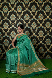 Green Handloom Banarasi Pure Katan Silk Cutwork Arra Saree Online
