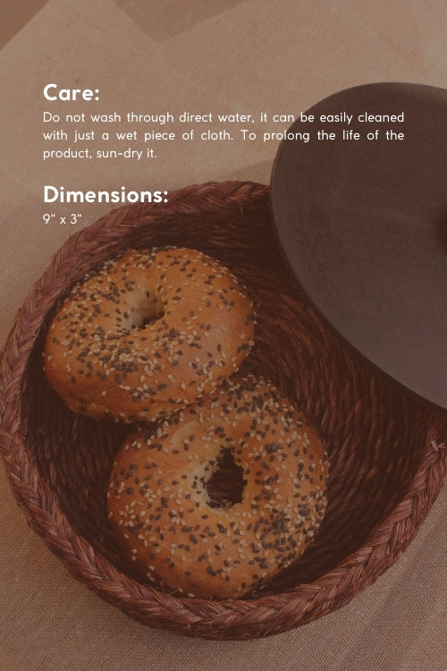 Kadam Haat Handmade Sabai Grass Roti Box - Brown