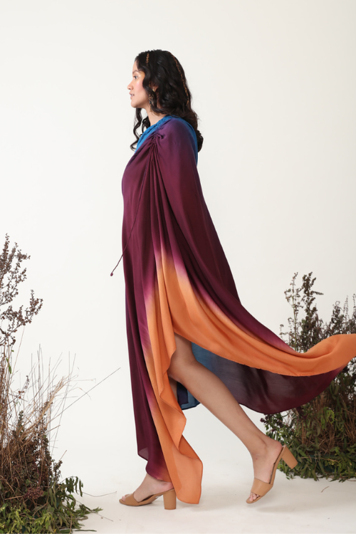 Chambray & Co.'S Ilana One Shoulder Multi Color Ombre Dress