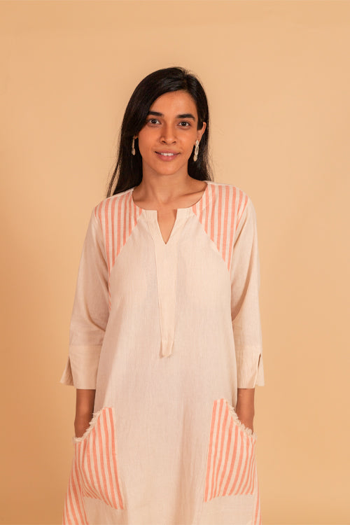 Moralfibre Side Kali Dress In Stripes And Kora Fabric From "Shapes Collection "