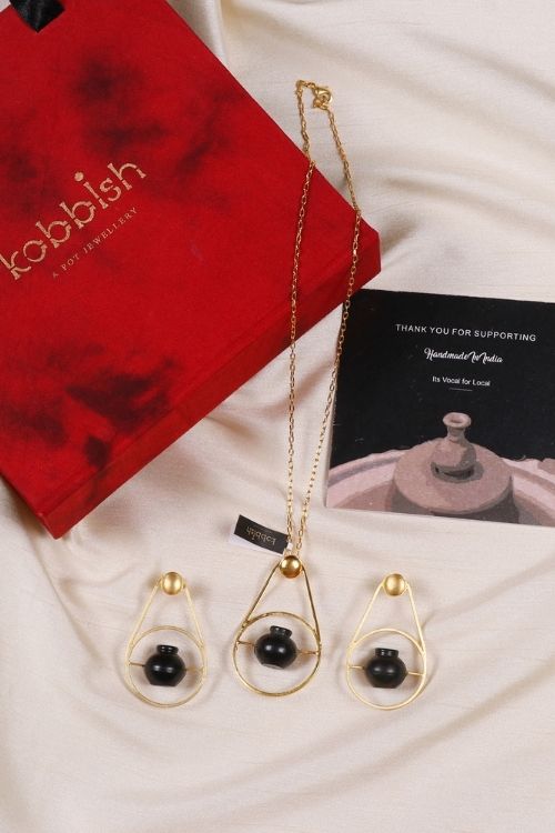 'Kabbish 'Gagri-Kalash Set' Black Pottery, Terracotta