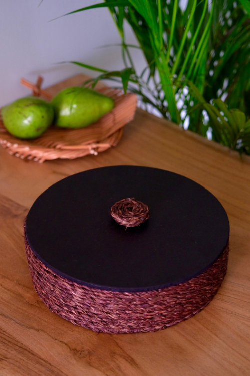 Kadam Haat Handmade Sabai Grass Roti Box - Brown
