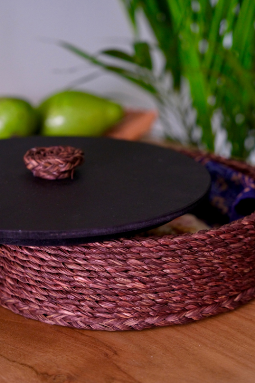Kadam Haat Handmade Sabai Grass Roti Box - Brown