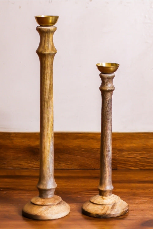 Sirohi White Wood Candlestands
