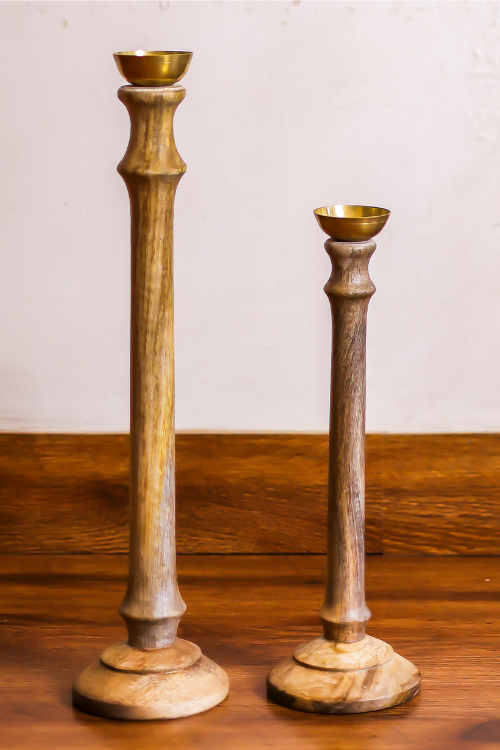 Sirohi White Wood Candlestands