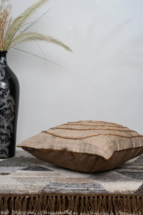 Craftroots Silk Handmade Chording Cushion Cover