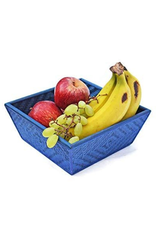 Kadam Haat Handmade Bamboo Fruit Basket – Medium (Indigo)