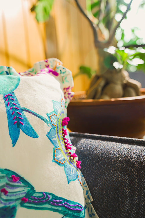Onset Homes Bird Of Paradise Cushion Cover-Turquoise-20X20