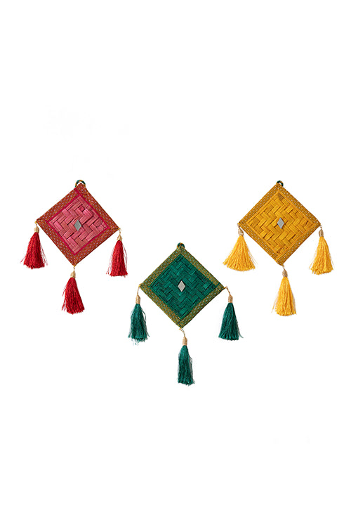Greenkraft Patang Handcrafted Bamboo Hanging - Set Of 3