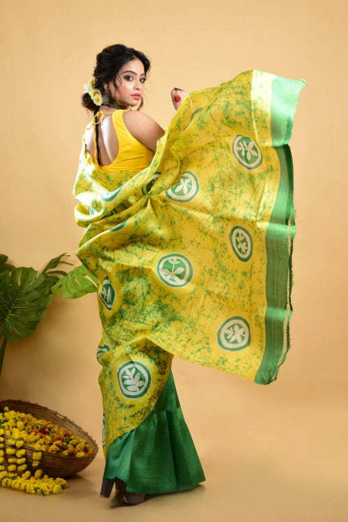 GC 'Hazel' Handwoven Hand Batik Pure Silk with SilkMark Saree