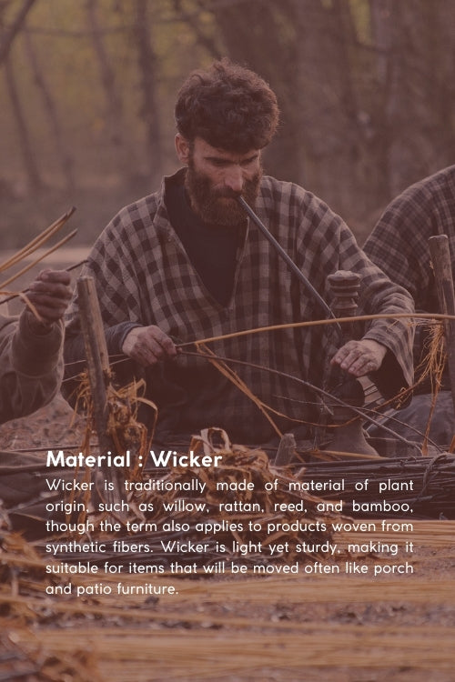 Kadam Haat Wicker Table Planter - Multicolour