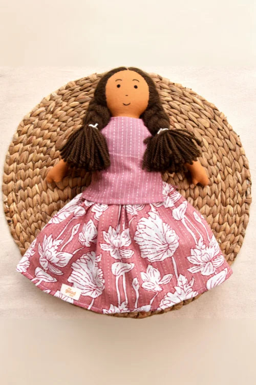 The Good Doll Nilah 12 Inch Girl Doll Classic Pink Skirt Blouse Set