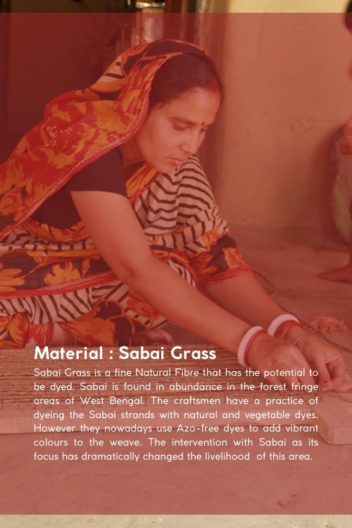 Kadam Haat Handmade Sabai Grass Roti Box - Red