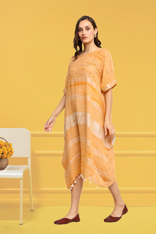 Bageeya "Tesu" Handwoven Slub Cotton Cowl Dress