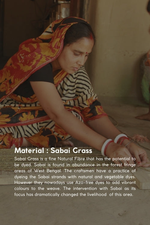 Kadam Haat Handmade Sabai Grass Roti Box - Indigo