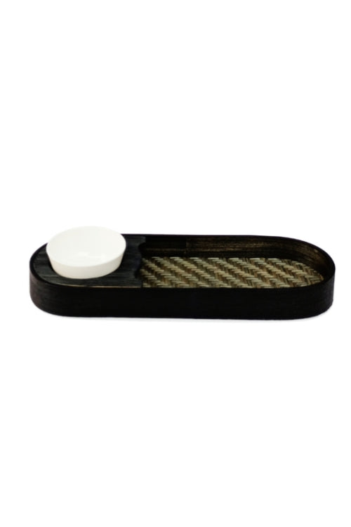 Kadam Haat Handmade Bamboo Chip & Dip (Black)