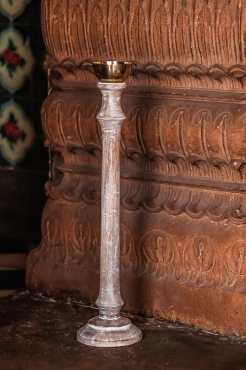 Sirohi White Wood Candlestands