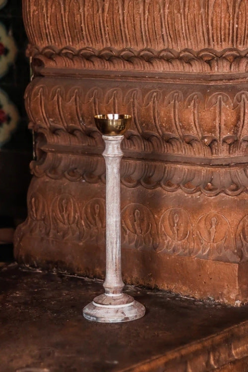 Sirohi White Wood Candlestands