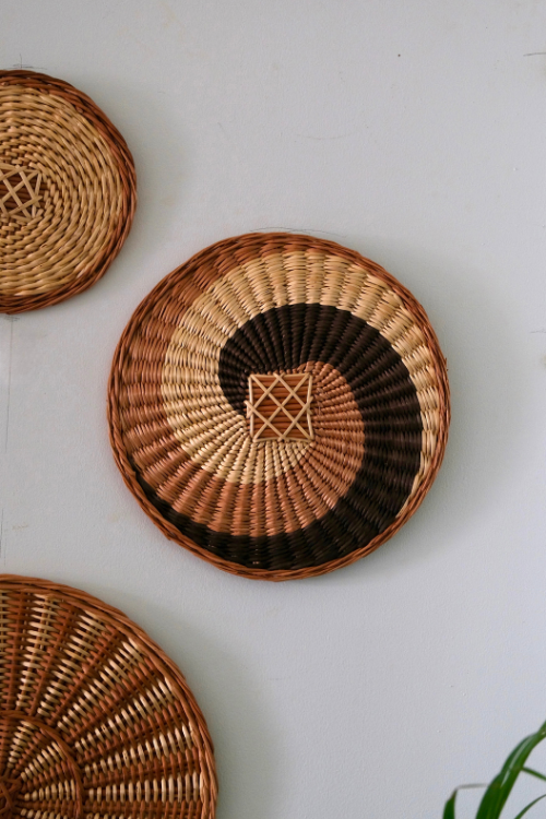 Kadam Haat Handmade Wicker Wall Plate Set of 3 (9" + 12" + 15")