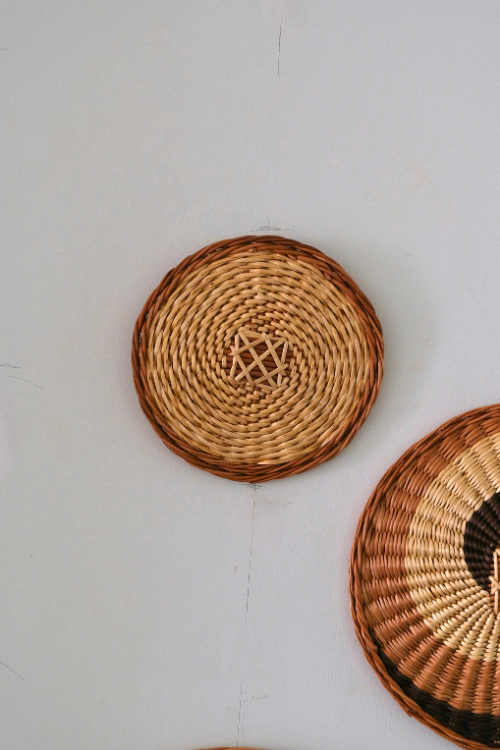 Kadam Haat Handmade Wicker Wall Plate Set of 3 (9" + 12" + 15")