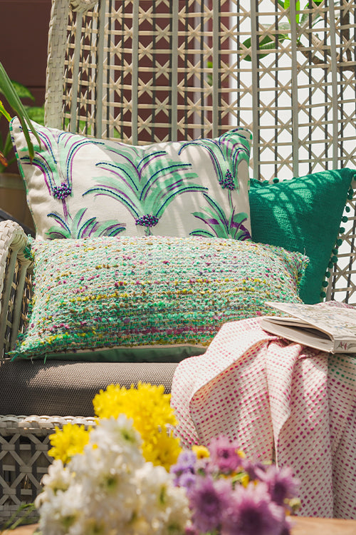 Onset Homes Onset Homes Enlaced Cushion Cover-Turquise