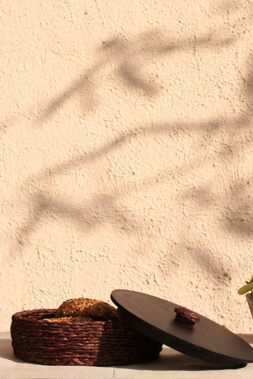 Kadam Haat Handmade Sabai Grass Roti Box - Brown