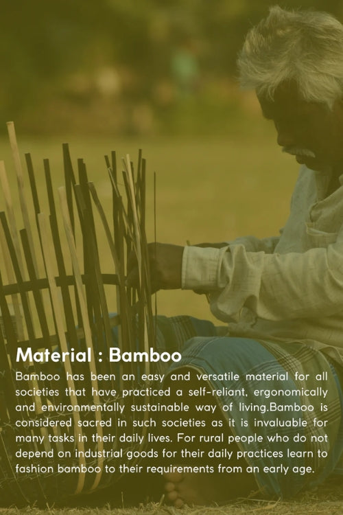 Kadam HaatHandmade Bamboo Bedside Tray - (Set of 2) - Green