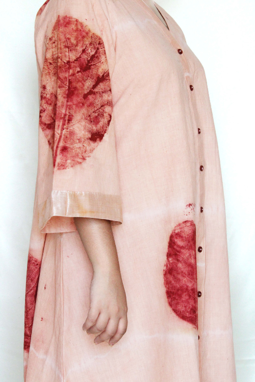 Bageeya “Mrigank ” Natural Dyed Handcrafted Organic Cotton Button Down Dress