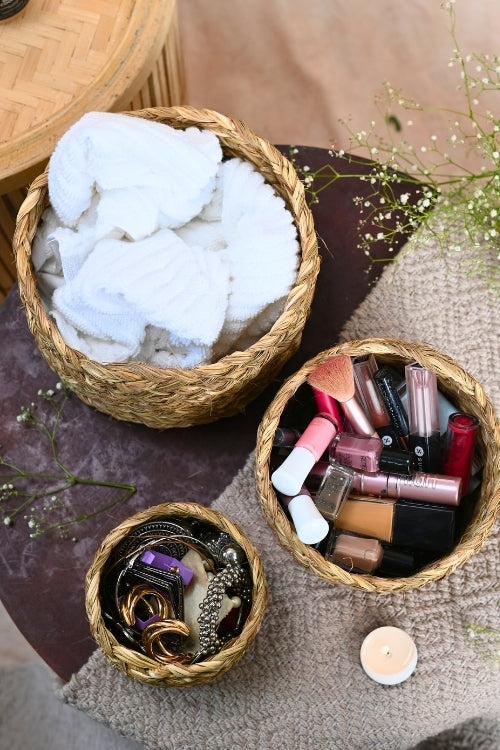 Kadam Haat Handmade Sabai Gift Box- Indigo | Set of 3