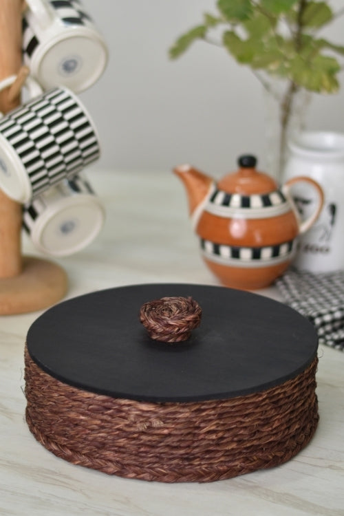 Kadam Haat Handmade Sabai Grass Roti Box - Brown