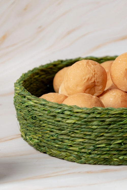 Kadam Haat Handmade Sabai Grass Roti Box - Green