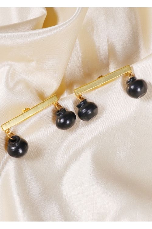 Kabbish'S 'Gagri-Double Handi Gift Box' Black Pottery